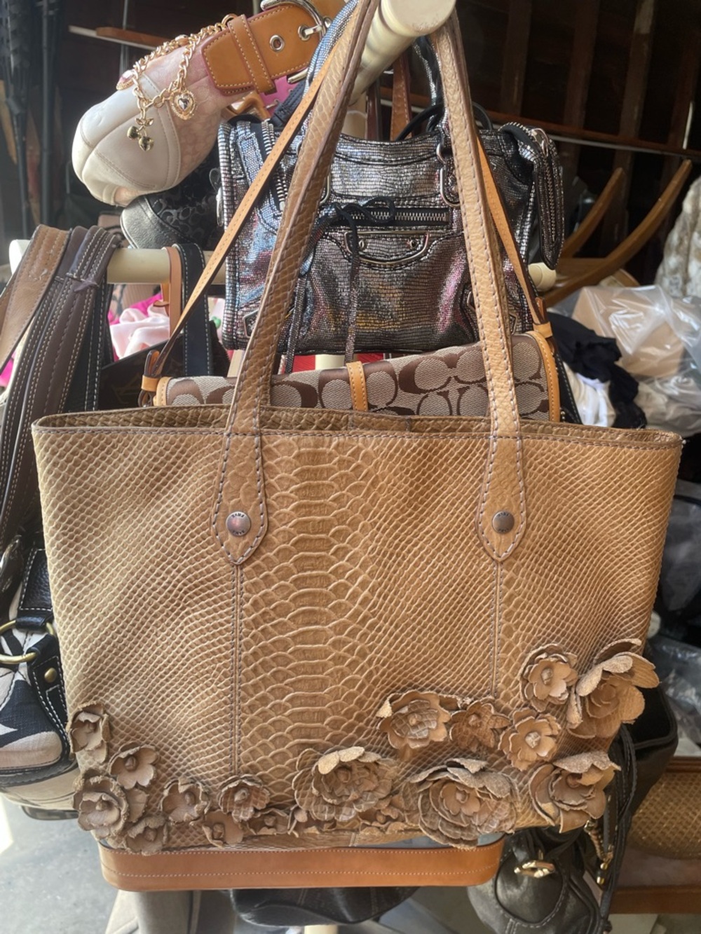 Frye women’s leather tote handbag